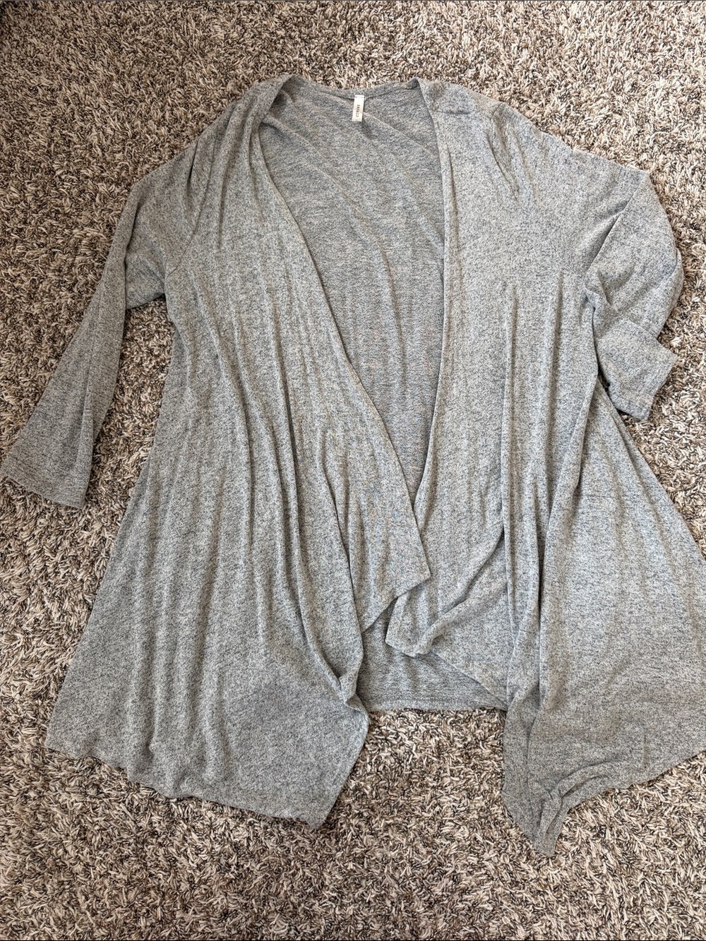 Emerald Light Gray Open-Front Women's Cardigan